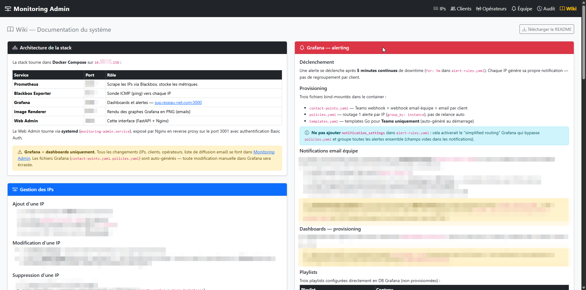 Documentation intégrée